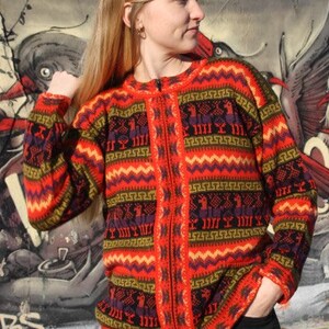 Damenjacke, peruanische Weste für Damen, Strickjacke aus Alpakawolle für Damen, Strickpullover aus Alpakawolle für Damen, Mantel aus Alpakawolle für Damen, offener Strickpullover für Damen Rouge des Andes