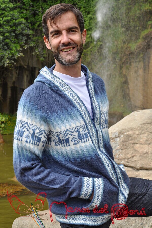 Unique choice of Peruvian wool jackets, Men's alpaca hooded jacket, Fall for a soft, silky and comfortable Peruvian jacket
