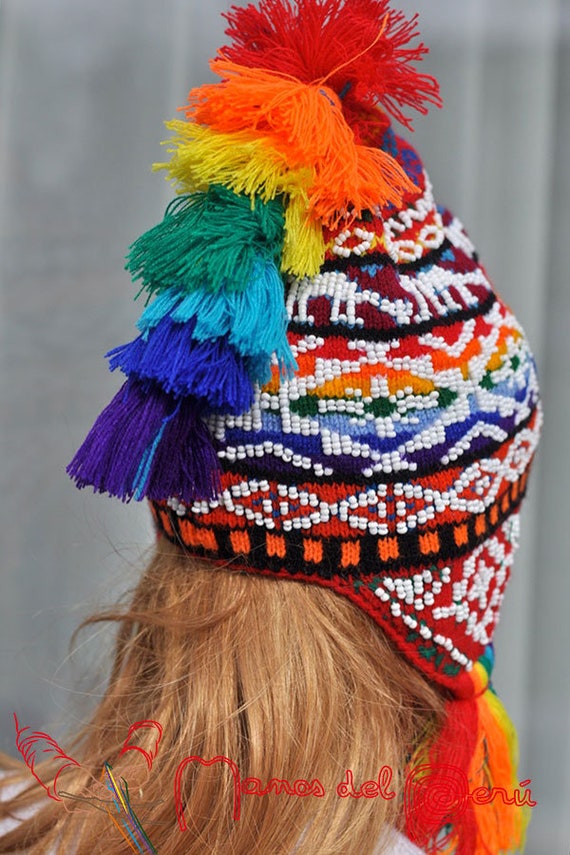 authentique bonnet péruvien enfant taille 3-5 ans environ
