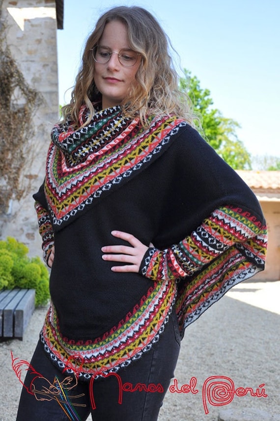 Fisherman Knit Poncho | SAOL | ShamrockGift.com
