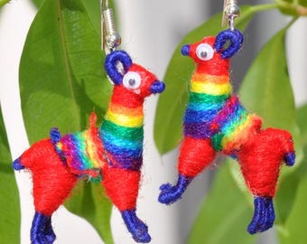Llama keychain, handmade keychain, Peruvian Keychain, handmade keychain, keychain made of natural alpaca wool, Llama Keychain