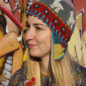 Unique Peruvian hat, Chullo, Peruvian hat for women, Peruvian hat for men, adult women's hat, adult Peruvian hat, women's hat