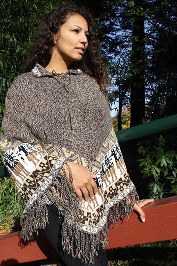 Poncho for Woman, Mid-length Poncho, Wool Poncho, Alpaca Poncho, Women's  Poncho, Woman Poncho, Cheap Peruvian Poncho, Hand Knitted Poncho 