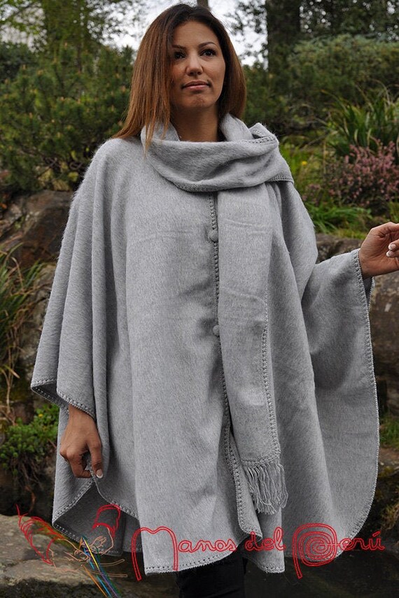 Alpaca Wool Coat Peruvian Cape Coat 