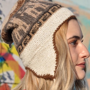 Authentic chill or Peruvian women's hat, hand knitted in the Peruvian altiplano, real Peruvian hat, unique Peruvian hat image 4