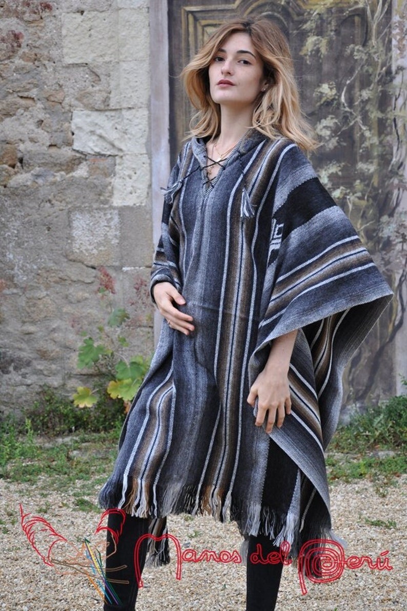 Poncho alpaga grande taille, Poncho laine d'alpaga look actuel, Poncho femme grande taille, vaste choix de ponchos au meilleur prix, image 3