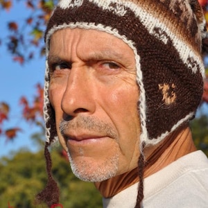 Berretto peruviano da uomo, berretto in lana d'alpaca fatto a mano, berretti peruviani economici, pezzi unici, berretto peruviano lavorato a mano, chullo