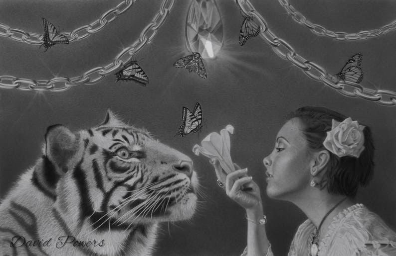 TAME List Max 54% OFF price ORIGINAL ARTWORK Pencil Lilly Tiger Butterfly Drawing