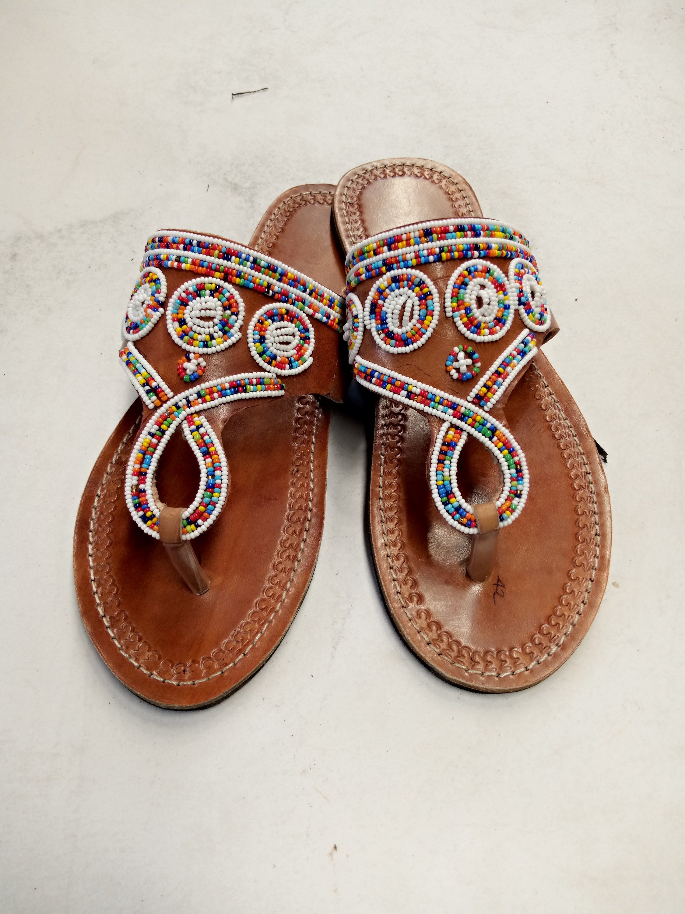 ON SALE African sandals/ Masai sandal/ summer sandals/ Beaded | Etsy