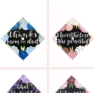 Custom Hand painted/Hand lettered Graduation cap, graduation cap topper, graduation hat design, custom graduation cap