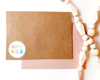 Happy Mail Blue Stickers on Sheet. Packaging Stickers. Small business Stickers. Do Not Bend stickers