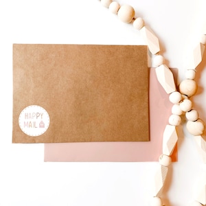 Happy Mail Pink Stickers on Sheet. Packaging Stickers. Small business Stickers. Do Not Bend stickers