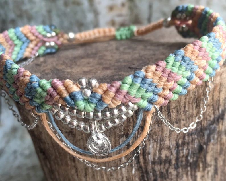Boho Anklet Bracelet Macrame Foot Jewelry Colorful Hippie Etsy