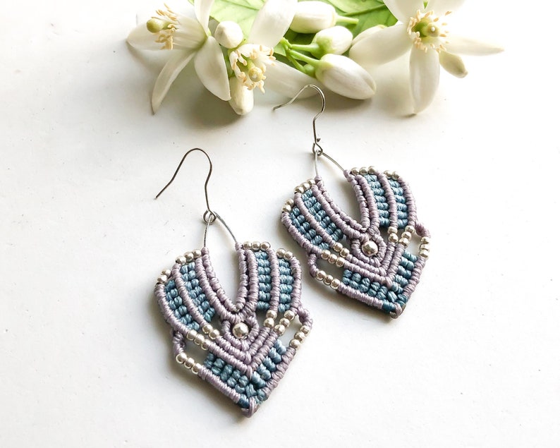 Macrame Earrings Kit Craft Kit for Adults Micromacrame Etsy