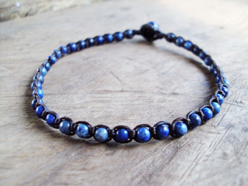 Lapis anklets,Stone anklets,Blue anklets,Men anklets,Women anklets,handmade