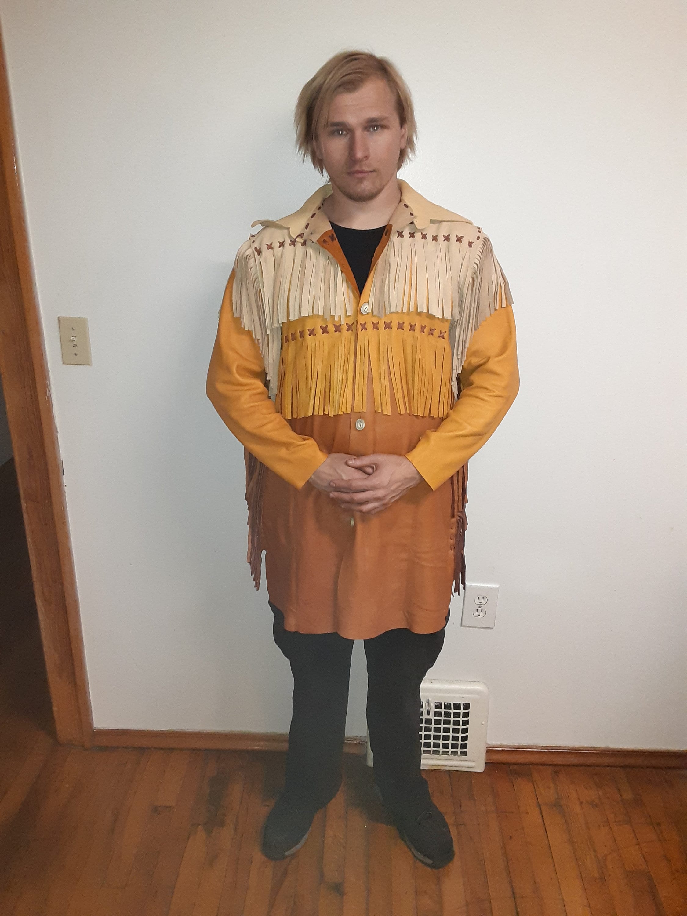 Leather deer skin deer hide jacket with plenty of fringe tri Etsy