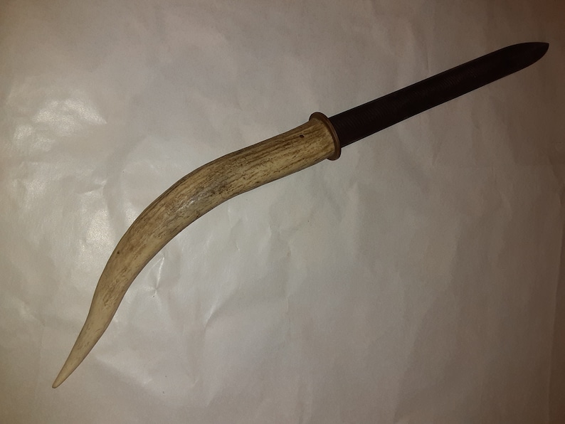 Horseshoe Rasp Knife With Elk Antler Handle Etsy