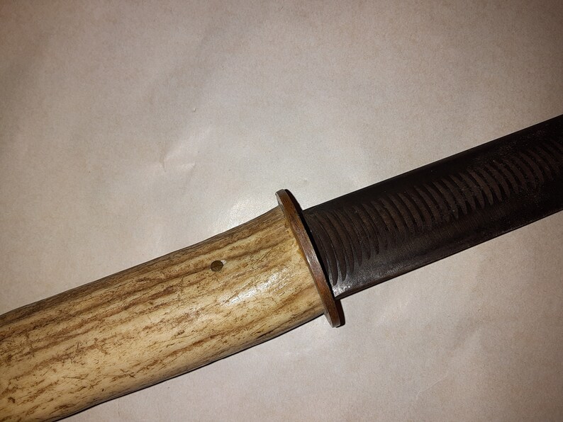 Horseshoe Rasp Knife With Elk Antler Handle Etsy