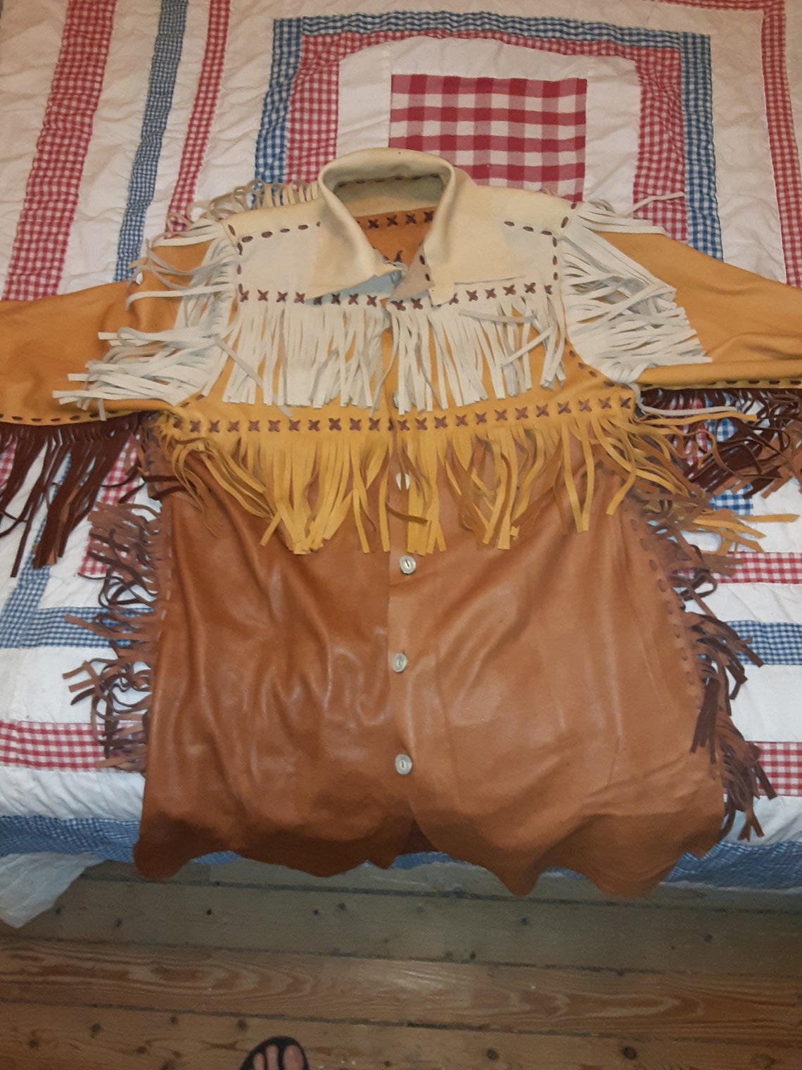 Leather deer skin deer hide jacket with plenty of fringe tri Etsy