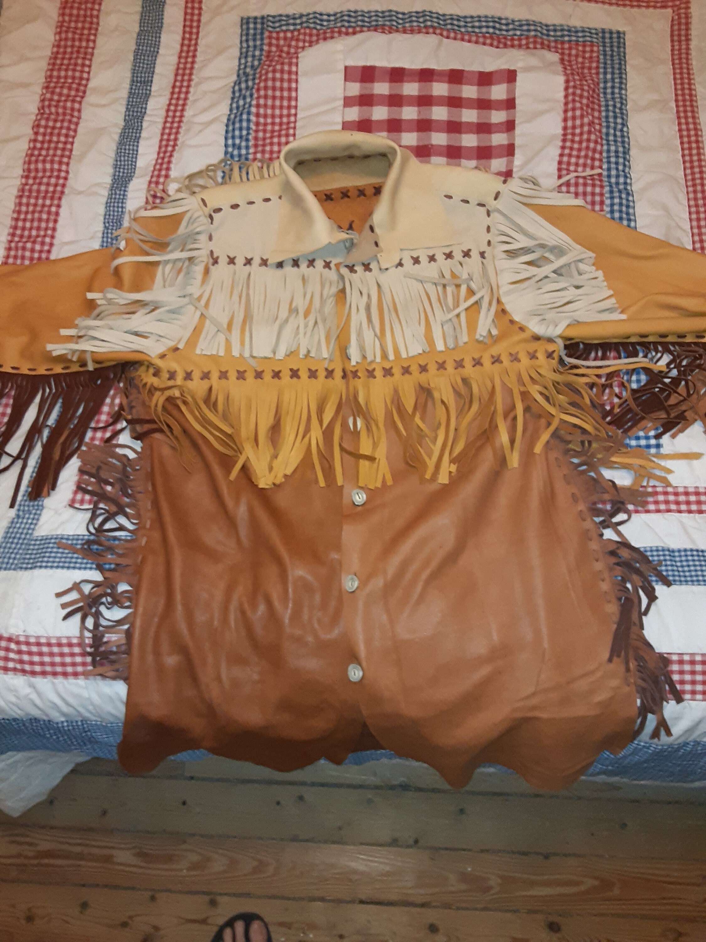 Leather deer skin deer hide jacket with plenty of fringe tri Etsy