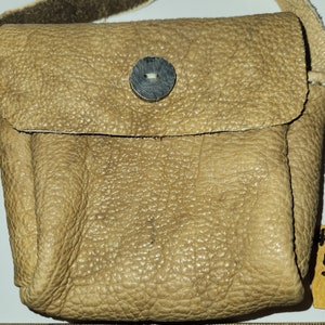 Buffalo Hide Bag/purse with a Buffalo Horn Button #5
