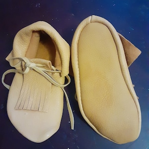 Custom Made Hand Sewn Moccasins leather elk hide buffalo hide