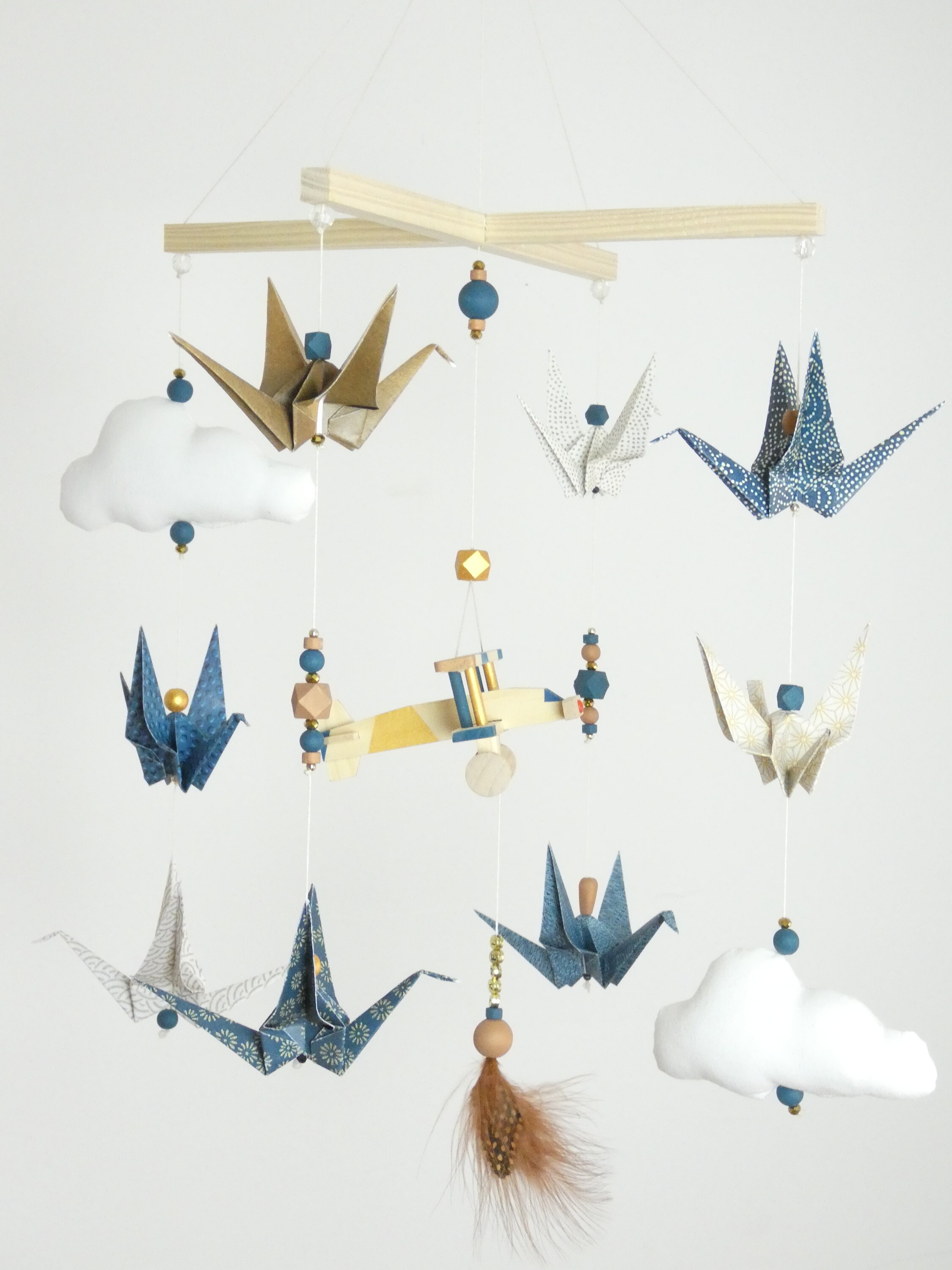 Origami Baby Mobile With Airplane Vintage Style. Etsy