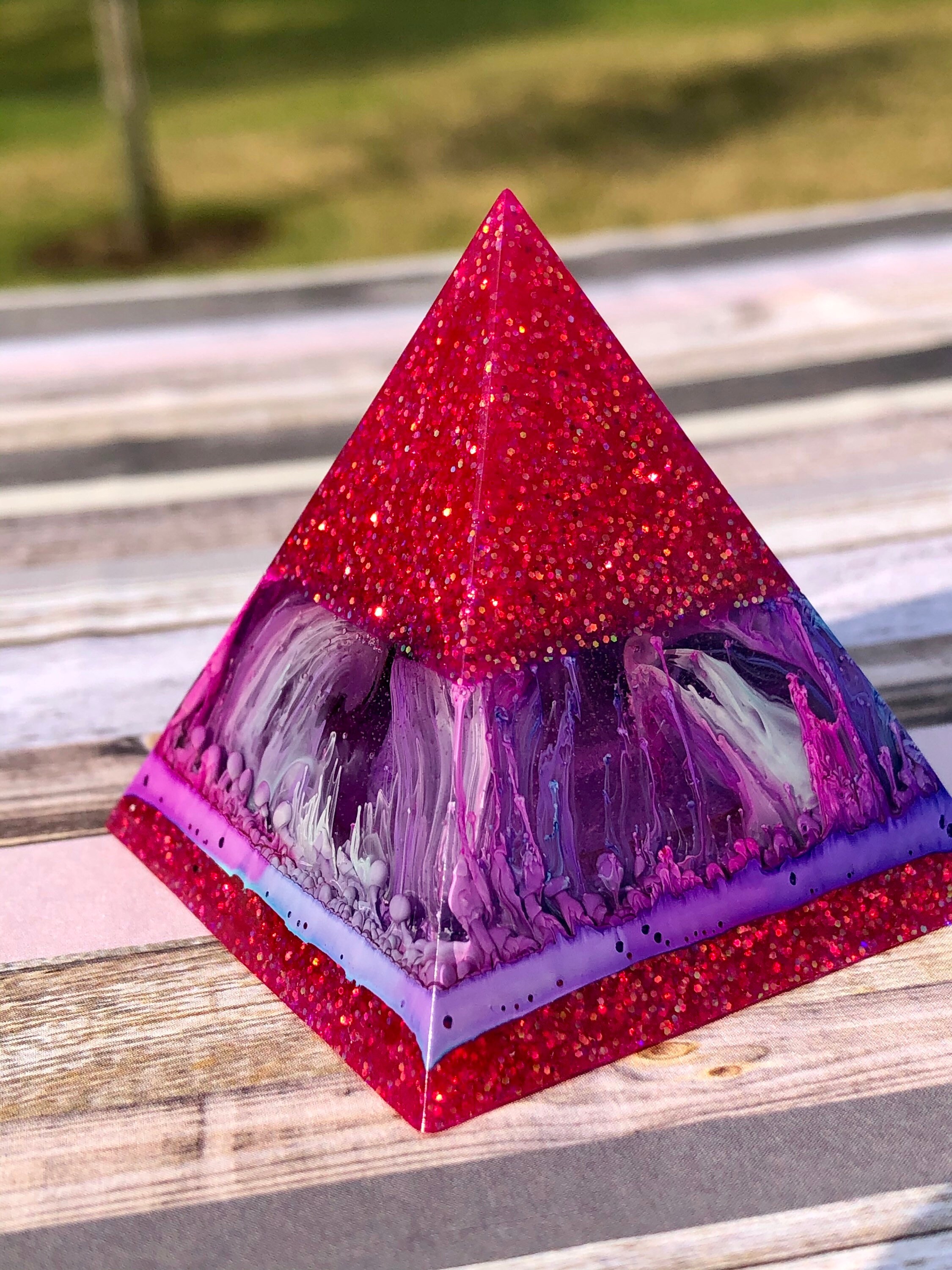 Pyramid Paperweight Resin Paperweight Pyramid Desk | Etsy