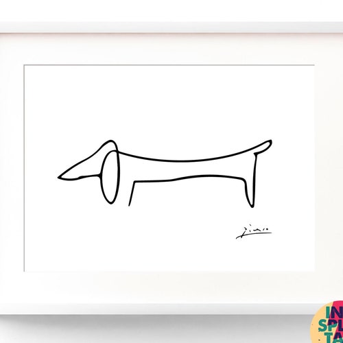 Pablo Picasso Sausage Dog Print Minimalist Picasso Print Etsy UK