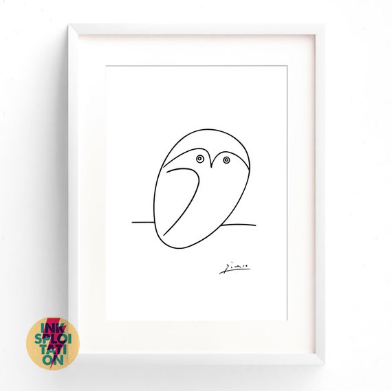 Pablo Picasso Owl Vintage Wall Art Poster Print Picture Giclee Artwork Modern