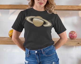 Vintage Painting of the Planet Saturn on T-Shirts #2 (Black, Leaf, White, Aqua)