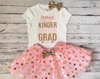 Girls Kindergarten Graduation Outfit Kindergarten Graduate Kindergarten Girls Kinder Outfit Graduate outfit Glitter Shirt Preschool Graduate