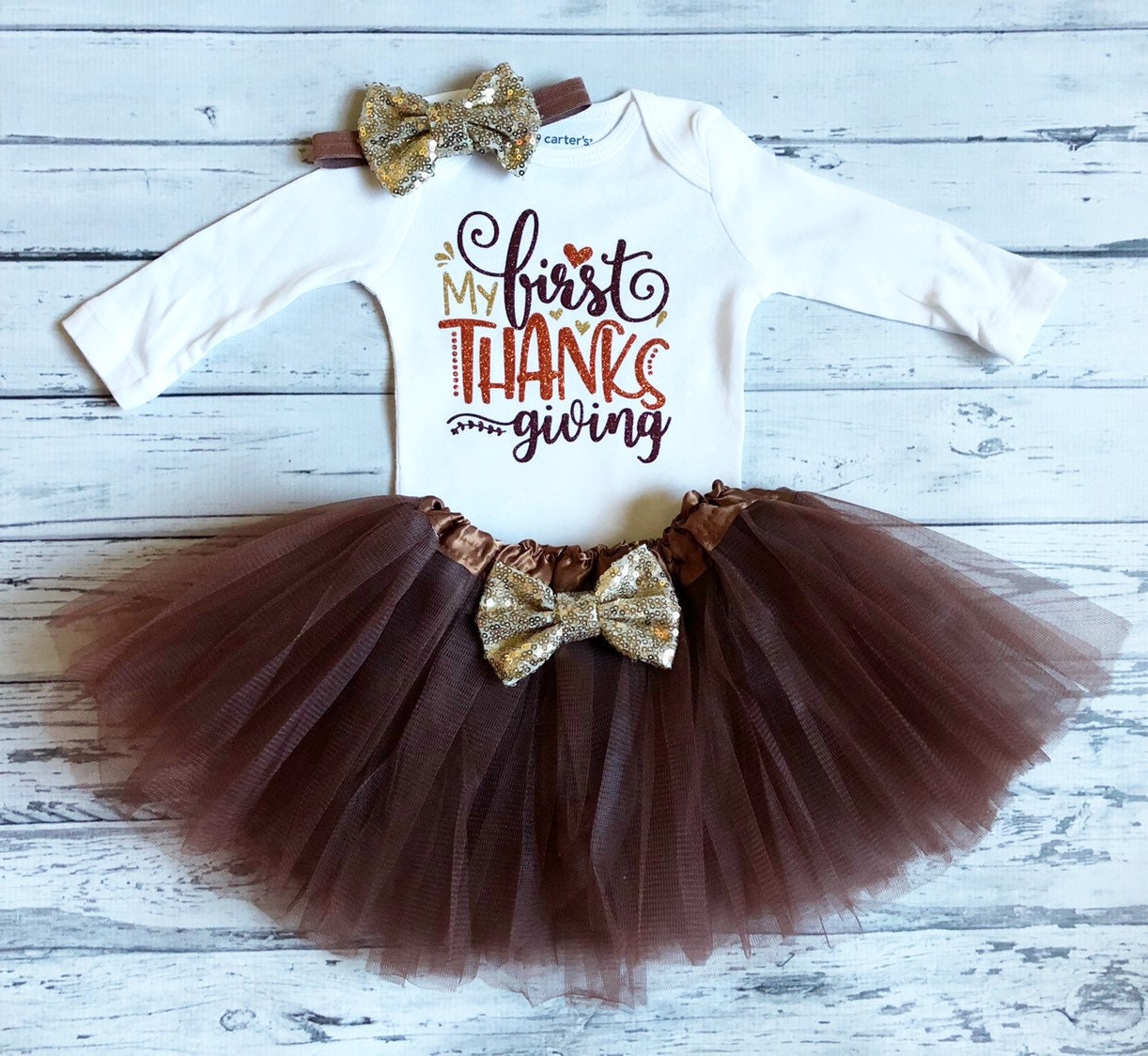 thanksgiving dress infant My 1st Thanksgiving Baby Girl Thanksgiving Outfit Brown Tutu Newborn Girl  Thanksgiving Shirt Thanksgiving Bodysuit 1st Thanksgiving Set