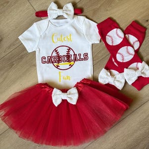 Baby Girl Cardinals Baseball Outfit Girl St Louis Cardinals Inspired Baby Shower Gift Girls Baseball Outfit Baby Girl Team Outfit St Louis