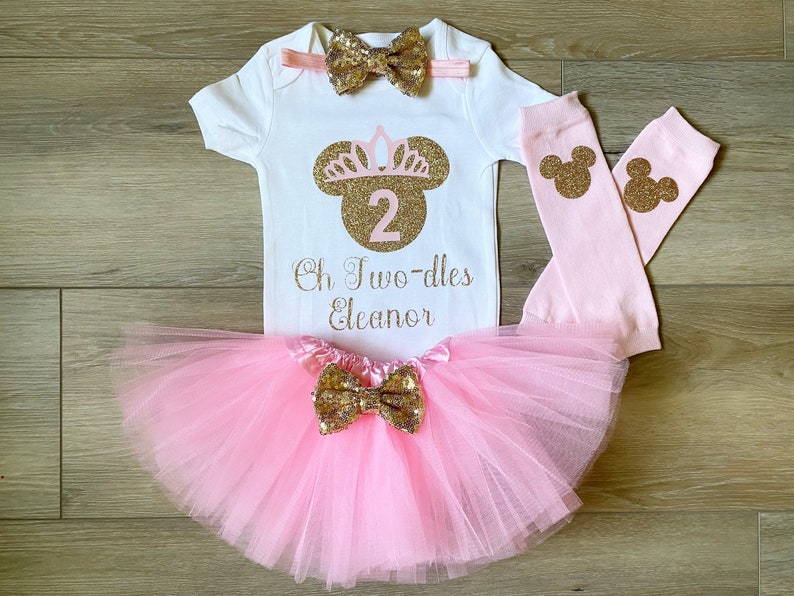 Pink and Gold Oh Twodles Birthday Shirt Minnie Mouse Birthday Outfit Toodles Birthday Shirt Oh Twodles Minnie Mouse 2nd Birthday Personalize image 3