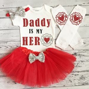 Daddy Is My Hero Firefighter Outfit, Daddy Is My Hero Bodysuit, Daddy Is My Hero Fireman Love Fireman Baby Shower Gift First Responder