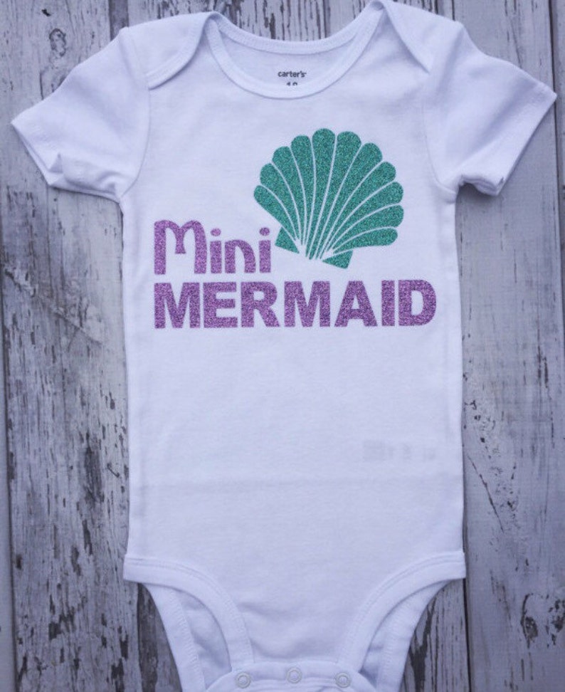 Baby Girl Mermaid Bodysuit Baby Girl Mini Mermaid Bodysuit Etsy