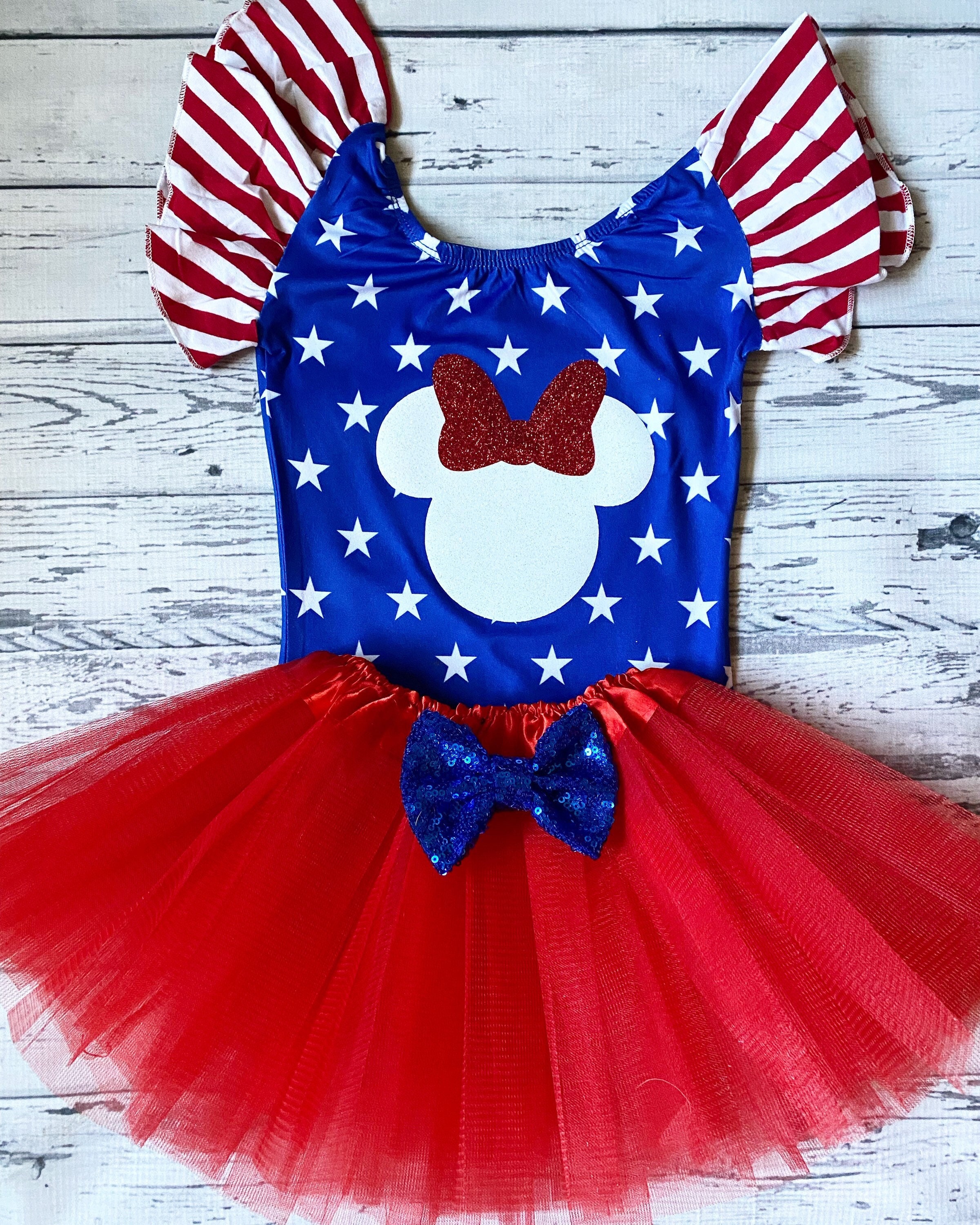 4th of July Minnie Mouse Stars and Stripes Leotard Baby Girl American Flag Leotard Girls 4th of July Disney Leotard American Flag Outfit Etsy