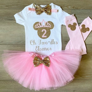 Pink and Gold Oh Twodles Birthday Shirt Minnie Mouse Birthday Outfit Toodles Birthday Shirt Oh Twodles Minnie Mouse 2nd Birthday Personalize image 10