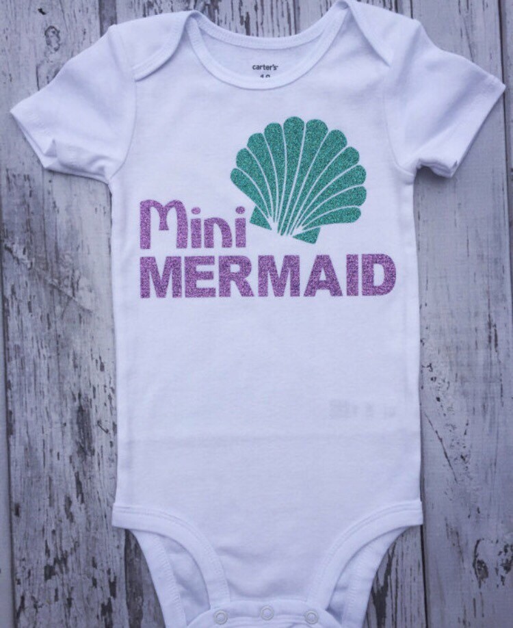 Baby Girl Mermaid Bodysuit Baby Girl Mini Mermaid Bodysuit Etsy