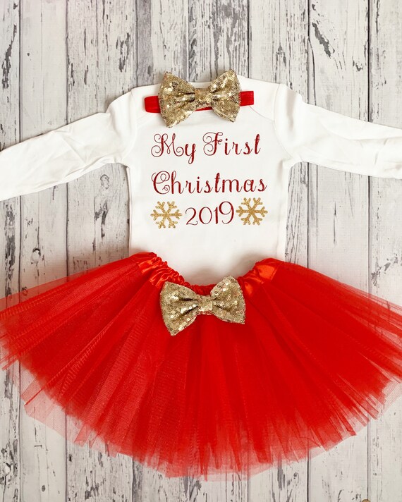 newborn girl first christmas outfit