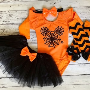 Mickey Minnie Mouse Disney Halloween Leotard Baby Girl Orange Leotard Baby Girl Halloween Outfit Halloween Disney Trip Halloween Tutu
