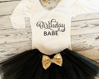Baby Girl 1st Birthday Outfit Girls Birthday Babe Outfit Classic Birthday Simple Birthday Outfit 2nd Birthday Outfit Cake Smash Outfit Tutu