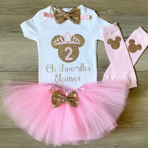Pink and Gold Oh Twodles Birthday Shirt Minnie Mouse Birthday Outfit Toodles Birthday Shirt Oh Twodles Minnie Mouse 2nd Birthday Personalize