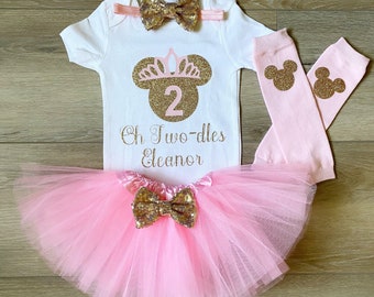 Pink and Gold Oh Twodles Birthday Shirt Minnie Mouse Birthday Outfit Toodles Birthday Shirt Oh Twodles Minnie Mouse 2nd Birthday Personalize