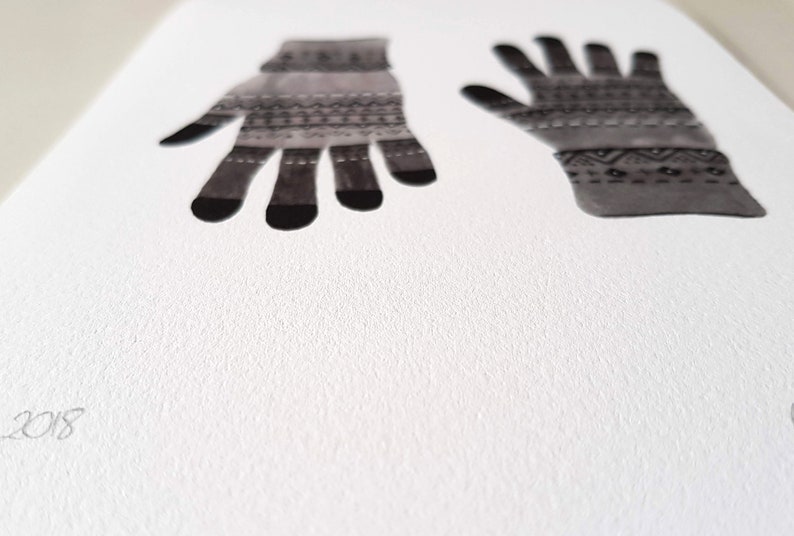 Patterned Gloves Monochrome Home Decor Gloves Print Wall Art