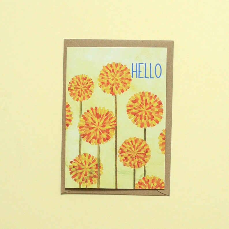 Dandelions Notecard, Wild Flowers Illustration, Blank Greeting Card, Hand Lettering image 3