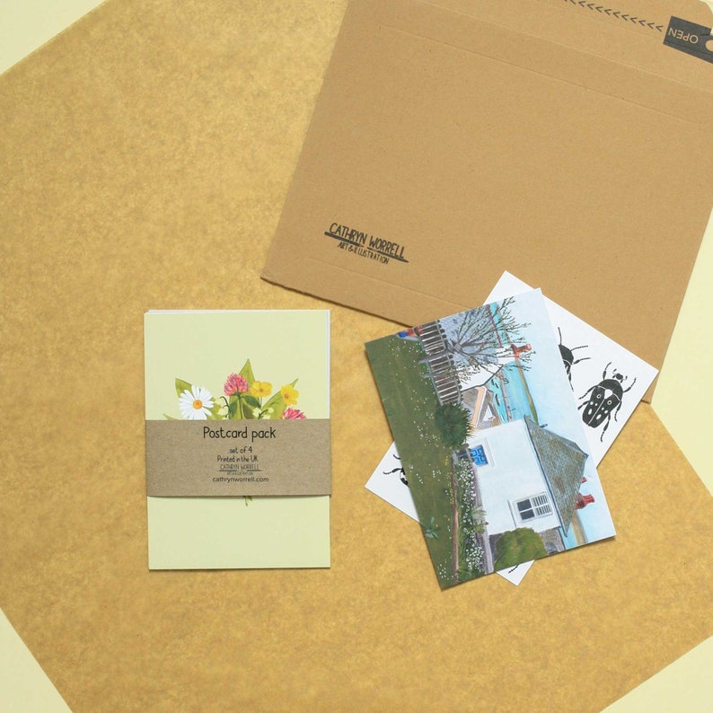 Blumen Postkarten, Postkartenset, Mini Kunstdrucke, Frühlingsblumen, Dankeskarten, rahmbare Kunst Bild 4