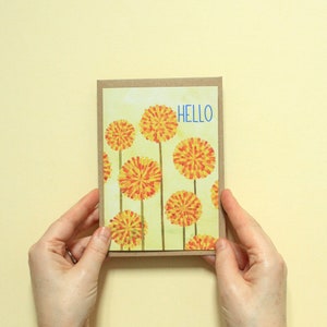 Dandelions Notecard, Wild Flowers Illustration, Blank Greeting Card, Hand Lettering image 4