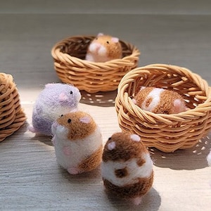 Tiny felted hamster, miniature hamster